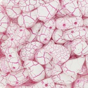 Perles en verre deux trous Paisley Duo 9x5.5 mm - Ionic White - Pink x10g|raw }}