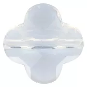 Trèfle facetté 12 mm White Opal x1