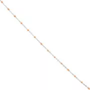 Chaîne avec perles en résine époxy 2 mm - Acier inox 304 - Orange x1m