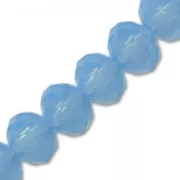 Perles rondelles facettées - rondes aplaties -6x4 mm Bleu Opal x40cm