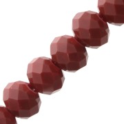 Perles rondelles facettées - rondes aplaties -6x4 mm Dark Red Coral x40cm|raw }}