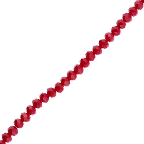Perles rondelles facettées - rondes aplaties - 6x5 mm Dark Red Coral x40cm