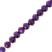 Perles rondelles facettées - rondes aplaties - 6x5 mm Purple Iris x42cm|raw }}