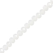 Perles rondelles facettées - rondes aplaties -4x3.5 mm White Opal x48cm|raw }}