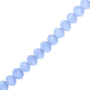 Perles rondelles facettées - rondes aplaties - 4.5x3.5 mm Bleu Opal x37 cm