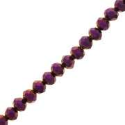 Perles rondelles facettées - rondes aplaties -4x3.5 mm Purple Iris x42cm|raw }}