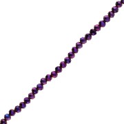 Perles rondelles facettées - rondes aplaties - 4.5x3.5 mm Purple Iris x40cm