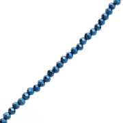 Perles rondelles facettées - rondes aplaties - 4x3.5 mm Blue Iris x39 cm