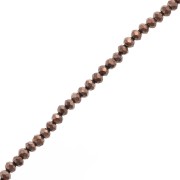 Perles rondelles facettées - rondes aplaties - 4x3.5 mm Brown x40cm|raw }}