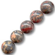 Perles rondes en pierre gemme jaspe Leopard Red  4 mm x20