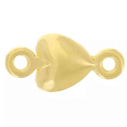 Intercalaires coeur 11x5.5 mm - Doré à l'or fin x5