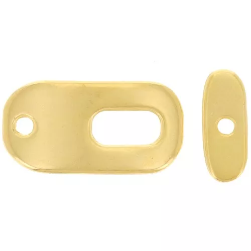 Fermoir rectangle en T 21x11 mm pour bracelet ou collier - Doré à l'or fin x1