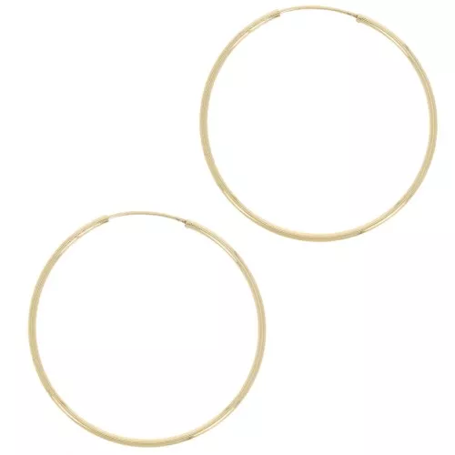 Créoles rondes 41 mm - Fil 1.5 mm - Plaqué Or 3 microns x2