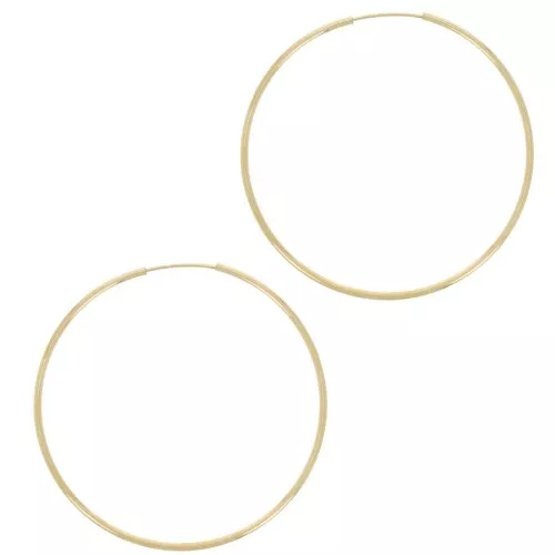 Créoles rondes 52 mm - Fil 1.5 mm - Plaqué Or 3 microns x2