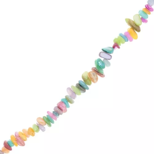 Chips 5-9 mm Coquillage teinté - Multicolore pastel x 80 cm