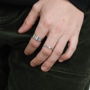 Bague anneau large 7 mm - Taille 63 - Argent 925 Rhodié x1