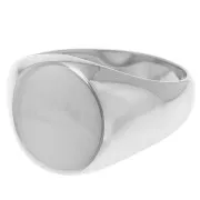 Bague chevalière ovale 15 mm - Taille 64 - Argent 925 Rhodié x1
