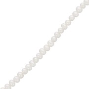 Perles d'eau douce rondes aplaties irrégulières 3x2.5 mm - Grade AA+  Blanc x20