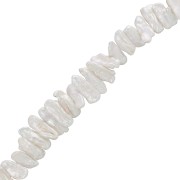Perles d'eau douce Biwa irrégulières 17 mm à 23 mm - Grade AA Blanc irisé x6|raw }}
