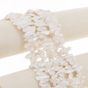 Perles d'eau douce Biwa irrégulières 17 mm à 23 mm - Grade AA Blanc irisé x6