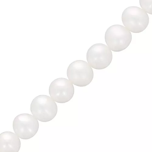 Perles d'eau douce rondes aplaties 6.5x7 mm - Grade AA- Blanc x6