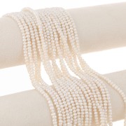 Perles d'eau douce baroques ovales irrégulières 4x3 mm - Grade AA Blanc x8