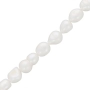 Perles d'eau douce baroques irrégulières 10x8 mm - Grade AA Blanc x8|raw }}