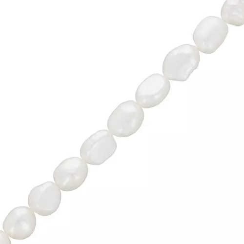 Perles d'eau douce baroques irrégulières 7x6 mm - Grade AA Blanc x10