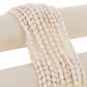 Perles d'eau douce baroques irrégulières 7x6 mm - Grade AA Blanc x10