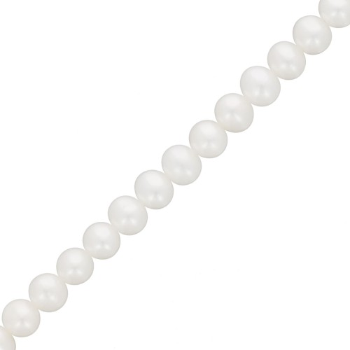 Perles d'eau douce ovales 5x4 mm - Grade AA-  Blanc x6