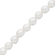 Perles d'eau douce ovales irrégulières 8x7 mm - Grade AAA Blanc x4