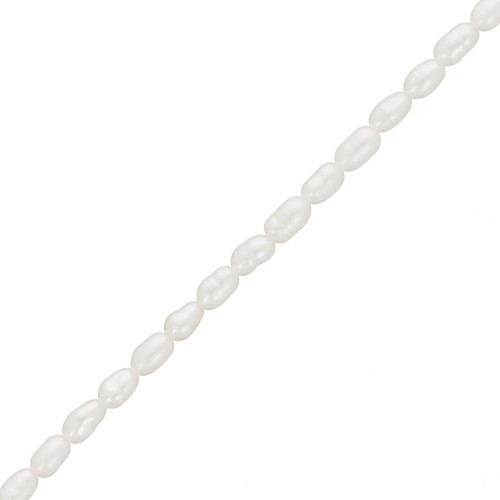 Perles d'eau douce grain de riz - 3.5x2.5 mm - Grade AA Blanc x20