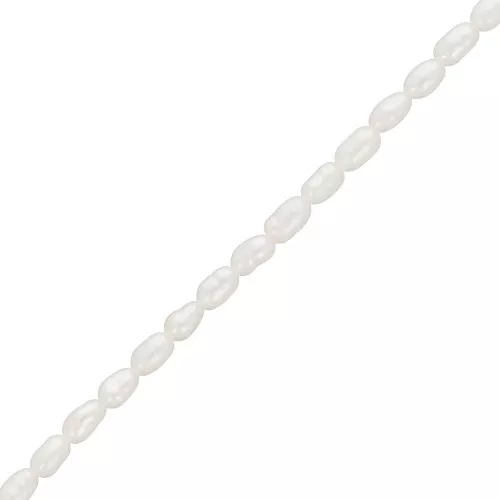Perles d'eau douce grain de riz - 3.5x2.5 mm - Grade AA Blanc x20