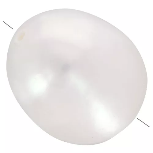 Perle d'eau douce ovale irrégulière 11x10 mm - Grade A Blanc x1