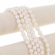 Perle d'eau douce ovale irrégulière 11x10 mm - Grade A Blanc x1