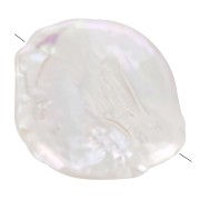 Perle d'eau douce irrégulière - palet rond 17 mm - Grade AA- Blanc x1