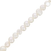 Perles d'eau douce baroques irrégulières 6 mm - Grade AA Blanc x36cm