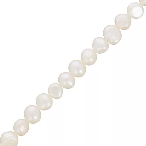 Perles d'eau douce baroques irrégulières 6 mm - Grade AA Blanc x36cm