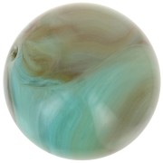 Perles rondes 14 mm en résine opaque - Turquoise marbré x6