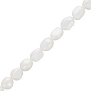 Perles d'eau douce baroques irrégulières 7x6 mm - Grade AA Blanc x36cm|raw }}