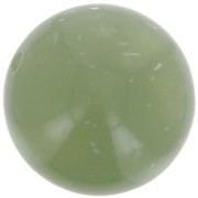 Perles rondes 14 mm en résine translucide - Vert de gris tacheté x6