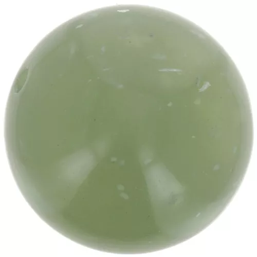 Perles rondes 14 mm en résine translucide - Vert de gris tacheté x6
