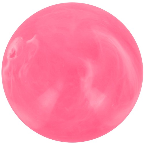 Perles rondes 14 mm en résine opaque - Rose vif marbré x6