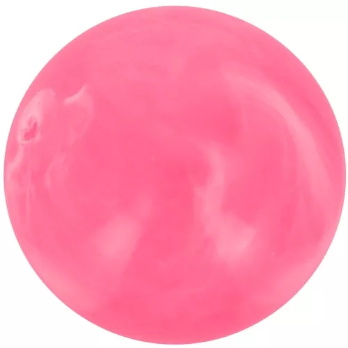 Perles rondes 14 mm en résine opaque - Rose vif marbré x6
