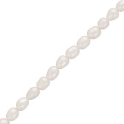 Perles d'eau douce grain de riz - 5x4 mm - Grade AA- Blanc x36cm|raw }}