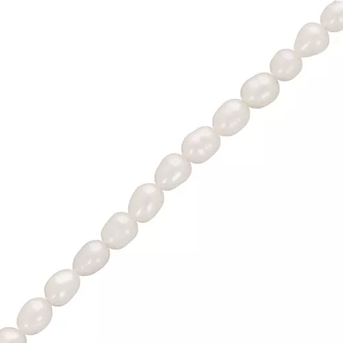 Perles d'eau douce grain de riz - 5x4 mm - Grade AA- Blanc x36cm