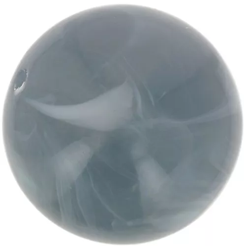 Perles rondes 14 mm en résine opaque - Bleu gris marbré x6