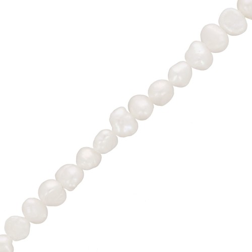 Perles d'eau douce baroques irrégulières 4.5x5 mm - Grade AA Blanc x36cm