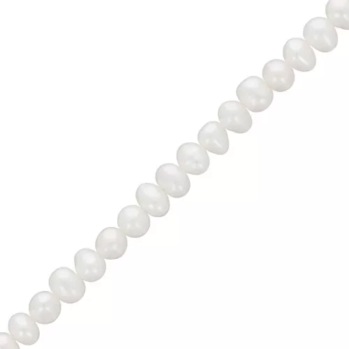 Perles d'eau douce baroques irrégulières 6x5 mm - Grade AA Blanc x35cm