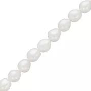 Perles d'eau douce ovales irrégulières 8x7 mm - Grade AAA  Blanc x38cm